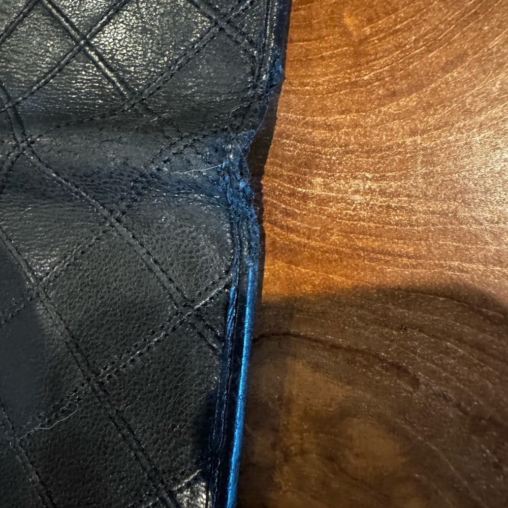 CHANEL Bicolore Quilted Lambskin Long Bifold Wallet Black repurpose converted - Picture 8 of 17
